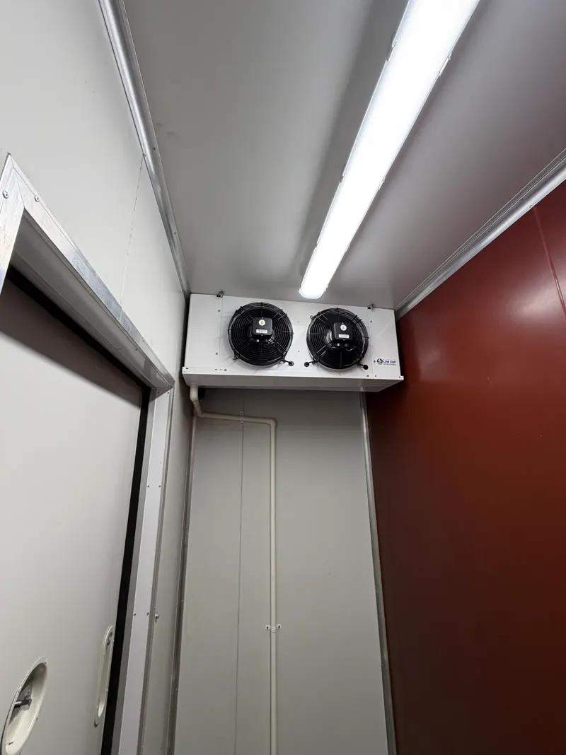 Twin-fan evaporator installed in a Perth cool room by Calabreeze