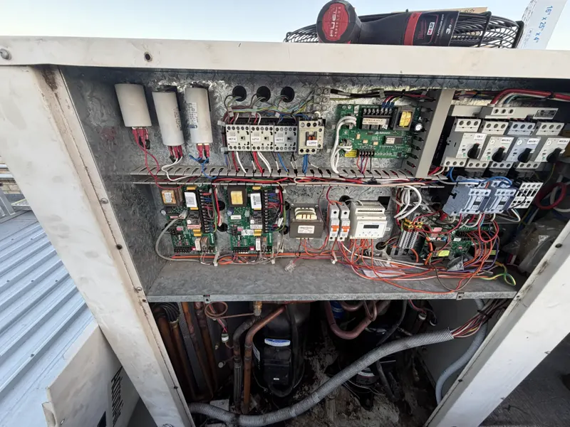 Electrical fault-finding inside an HVAC control panel